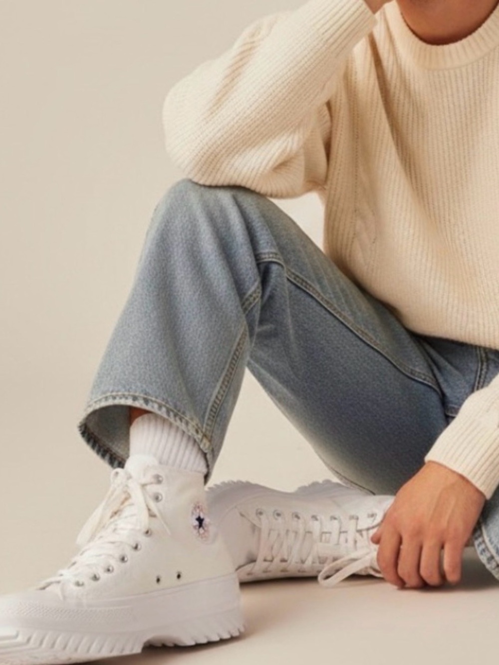 Converse White High-Top Platform Sneakers